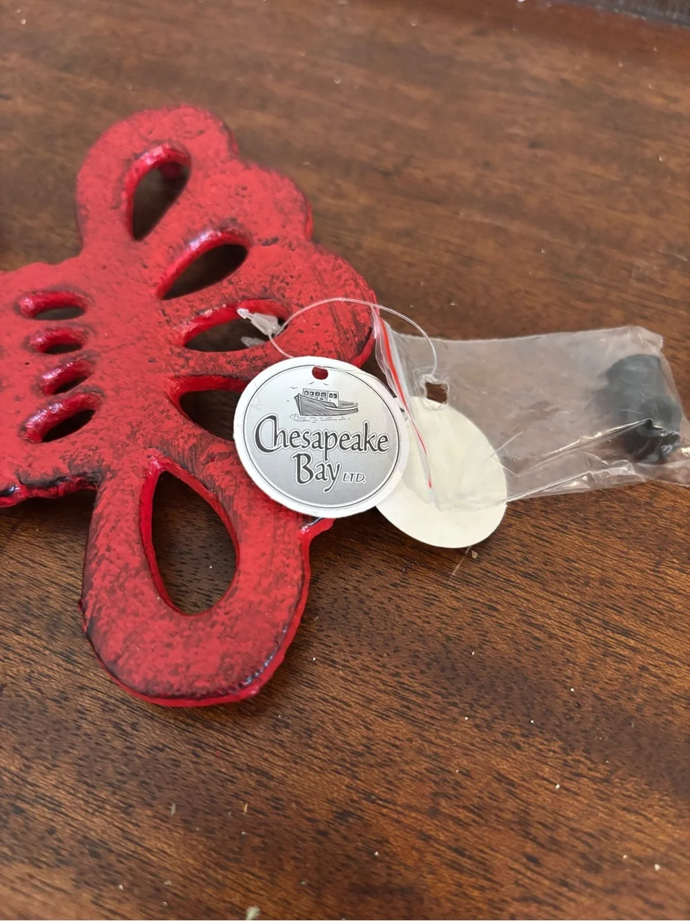 Distressed Red Cast Iron Lobster Trivet NWT Chesapeake Bay LMT. 12”